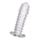 Гелевая прозрачная насадка c шипами - 12 см. - Toyfa Basic - в Прокопьевске купить с доставкой