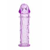 Гладкая фиолетовая насадка с усиками под головкой - 12,5 см. - Toyfa Basic - в Прокопьевске купить с доставкой