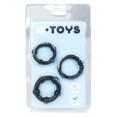 Набор из 3 чёрных эрекционных колец A-toys - A-toys - в Прокопьевске купить с доставкой