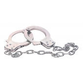 Наручники из металла с длинной цепочкой CHROME HANDCUFFS METAL HANDCUFFS W. KEY - NMC - купить с доставкой в Прокопьевске