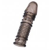 Дымчатая закрытая насадка ToyFa XLover с чешуйками и пупырышками - 13,5 см. - ToyFa - в Прокопьевске купить с доставкой