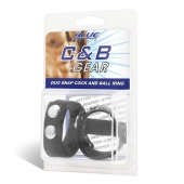Утяжка на пенис с клёпками Duo Snap Cock And Ball Ring - BlueLine - купить с доставкой в Прокопьевске