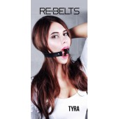 Чёрный кожаный чокер-кляп Tyra Black - Rebelts - купить с доставкой в Прокопьевске