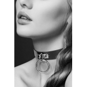 Узенький ошейник из полиуретана с кольцом - Bijoux Pour Toi - купить с доставкой в Прокопьевске