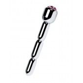 Серебристый уретральный плаг со стразом - 7 см. - ToyFa - купить с доставкой в Прокопьевске