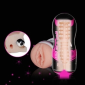 Мастурбатор-вагина Sex In A Can Vibra Vagina Tunnel - Lovetoy - в Прокопьевске купить с доставкой
