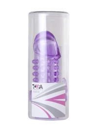 Закрытая фиолетовая насадка с 2 отростками - 13 см. - Toyfa Basic - в Прокопьевске купить с доставкой