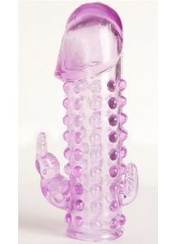 Закрытая фиолетовая насадка с 2 отростками - 13 см. - Toyfa Basic - в Прокопьевске купить с доставкой