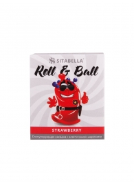 Стимулирующий презерватив-насадка Roll   Ball Strawberry - Sitabella - купить с доставкой в Прокопьевске