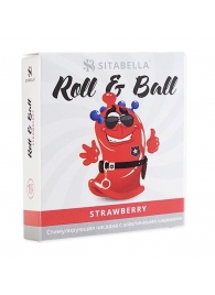 Стимулирующий презерватив-насадка Roll   Ball Strawberry - Sitabella - купить с доставкой в Прокопьевске