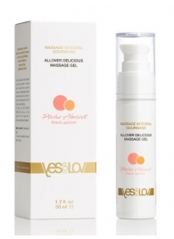 Универсальный массажный гель-смазка Allover Delicious Massage Gel с ароматом персика и аброкоса - 50 мл. - YESforLOV - купить с доставкой в Прокопьевске