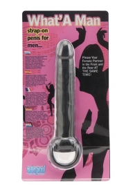 Чёрная насадка на пенис для анальной стимуляции WHATA MAN - 16 см. - Seven Creations - в Прокопьевске купить с доставкой