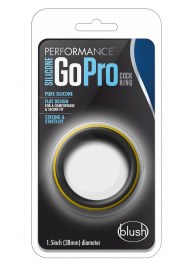 Черно-желтое силиконовое эрекционное кольцо Silicone Go Pro Cock Ring - Blush Novelties - в Прокопьевске купить с доставкой