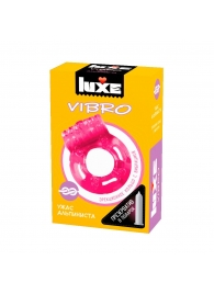 Розовое эрекционное виброкольцо Luxe VIBRO  Ужас Альпиниста  + презерватив - Luxe - в Прокопьевске купить с доставкой