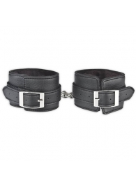 Черные фиксаторы для ног на цепи с мехом внутри - Lux Fetish - купить с доставкой в Прокопьевске