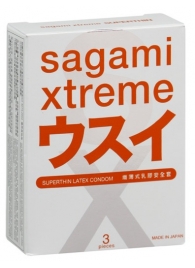 Ультратонкие презервативы Sagami Xtreme SUPERTHIN - 3 шт. - Sagami - купить с доставкой в Прокопьевске