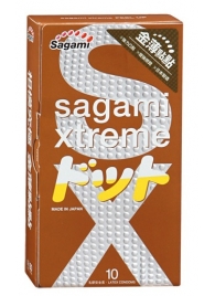 Презервативы Sagami Xtreme FEEL UP с точечной текстурой и линиями прилегания - 10 шт. - Sagami - купить с доставкой в Прокопьевске