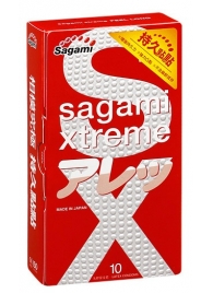 Утолщенные презервативы Sagami Xtreme Feel Long с точками - 10 шт. - Sagami - купить с доставкой в Прокопьевске