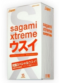 Ультратонкие презервативы Sagami Xtreme SUPERTHIN - 15 шт. - Sagami - купить с доставкой в Прокопьевске