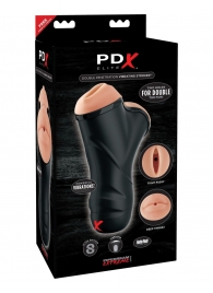 Мастурбатор в колбе с двумя тоннелями Double Penetration Vibrating Stroker - Pipedream - в Прокопьевске купить с доставкой