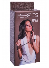 Коричневые кожаные наручники Maya - Rebelts - купить с доставкой в Прокопьевске