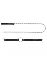 Черный поводок и чокер с кольцом Rada - Rebelts - купить с доставкой в Прокопьевске