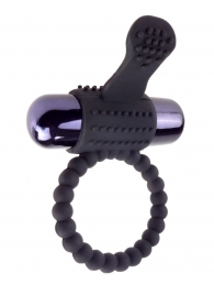 Черное эрекционное виброкольцо Vibrating Silicone Super Ring - Pipedream - в Прокопьевске купить с доставкой