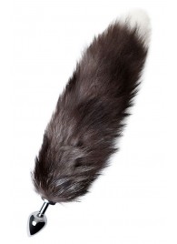 Серебристая металлическая анальная втулка с хвостом чернобурой лисы - размер S - ToyFa - купить с доставкой в Прокопьевске