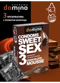 Презервативы для орального секса DOMINO Sweet Sex с ароматом шоколадного мусса - 3 шт. - Domino - купить с доставкой в Прокопьевске
