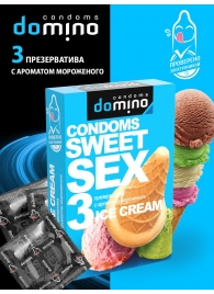 Презервативы для орального секса DOMINO Sweet Sex с ароматом мороженого - 3 шт. - Domino - купить с доставкой в Прокопьевске