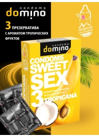 Презервативы для орального секса DOMINO Sweet Sex с ароматом тропических фруктов - 3 шт. - Domino - купить с доставкой в Прокопьевске