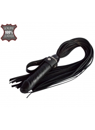 Черная плеть  Ковбой  с ручкой-фаллосом - 55 см. - Sitabella - купить с доставкой в Прокопьевске