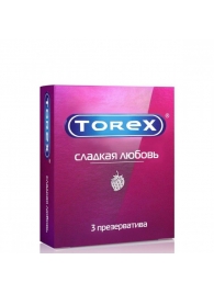 Презервативы Torex  Сладкая любовь  с ароматом клубники - 3 шт. - Torex - купить с доставкой в Прокопьевске