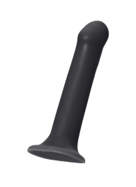 Черный фаллос на присоске Silicone Bendable Dildo L - 19 см. - Strap-on-me - купить с доставкой в Прокопьевске