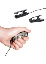 Черные электрические зажимы для сосков Shock Therapy Nipple Clamps - Pipedream - купить с доставкой в Прокопьевске