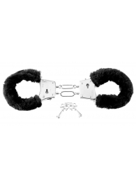 Меховые чёрные наручники Beginner s Furry Cuffs - Pipedream - купить с доставкой в Прокопьевске