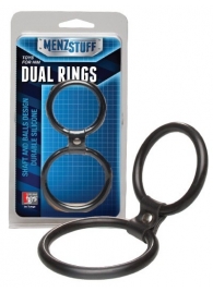 Чёрное двойное эрекционное кольцо Dual Rings Black - Dream Toys - в Прокопьевске купить с доставкой