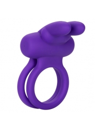 Фиолетовое двойное эрекционное кольцо Silicone Rechargeable Dual Rockin Rabbit - California Exotic Novelties - в Прокопьевске купить с доставкой