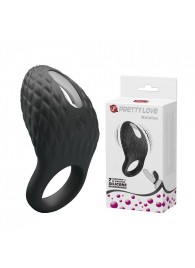 Черное эрекционное виброкольцо с рельефным дизайном Heloise - Baile - в Прокопьевске купить с доставкой