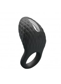 Черное эрекционное виброкольцо с рельефным дизайном Heloise - Baile - в Прокопьевске купить с доставкой