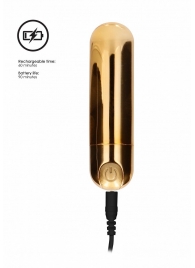 Золотистая перезаряжаемая вибропуля 7 Speed Rechargeable Bullet - 7,7 см. - Shots Media BV