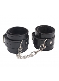 Черные оковы на ноги Obey Me Leather Ankle Cuffs - Chisa - купить с доставкой в Прокопьевске