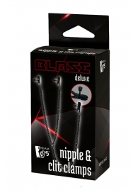 Черные зажимы на соски и клитор на цепочке DELUXE NIPPLE   CLIT CLAMPS - Dream Toys - купить с доставкой в Прокопьевске