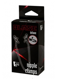 Черные зажимы на соски на цепочке BLAZE DELUXE NIPPLE CLAMPS - Dream Toys - купить с доставкой в Прокопьевске