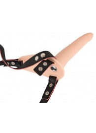 Телесный поясной страпон с вибрацией Vibrating Strap-On - 15,7 см. - Orion - купить с доставкой в Прокопьевске