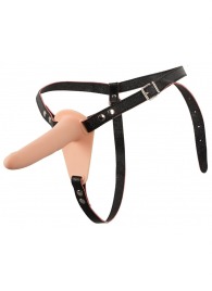 Телесный поясной страпон с вибрацией Vibrating Strap-On - 15,7 см. - Orion - купить с доставкой в Прокопьевске