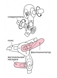 Черный пояс для женщин BEST SELECT с 3 насадками - LOVETOY (А-Полимер) - купить с доставкой в Прокопьевске