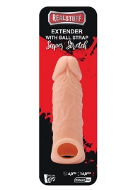 Телесная насадка EXTENDER WITH BALL STRAP 5.5 - 14 см. - Dream Toys - в Прокопьевске купить с доставкой