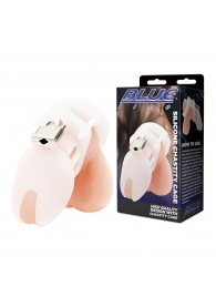 Белая клетка целомудрия Silicone Chastity Cage - BlueLine - купить с доставкой в Прокопьевске