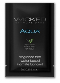 Легкий лубрикант на водной основе с алое Wicked Aqua - 3 мл. - Wicked - купить с доставкой в Прокопьевске